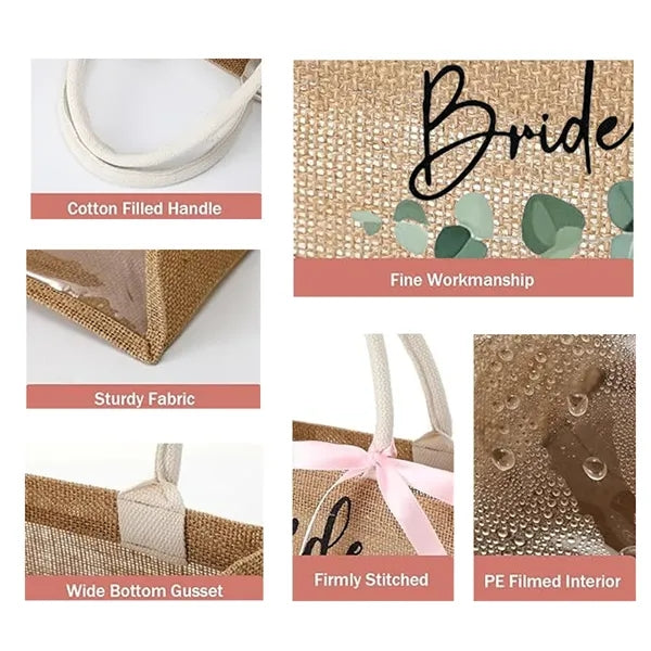 Jute Tote With Clear Window For Wedding Gifts
