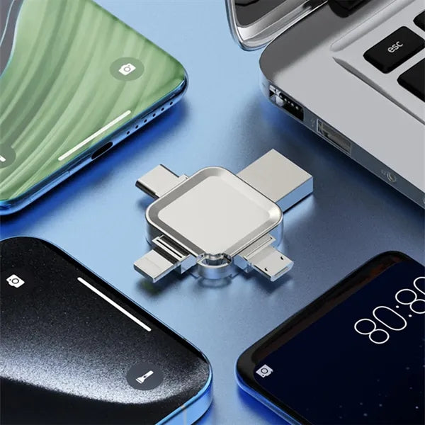 Portable Large Capacity Metal Cross 4 In 1 USB Flash Drive