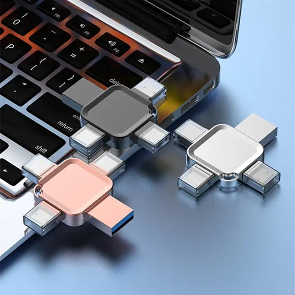 Portable Large Capacity Metal Cross 4 In 1 USB Flash Drive