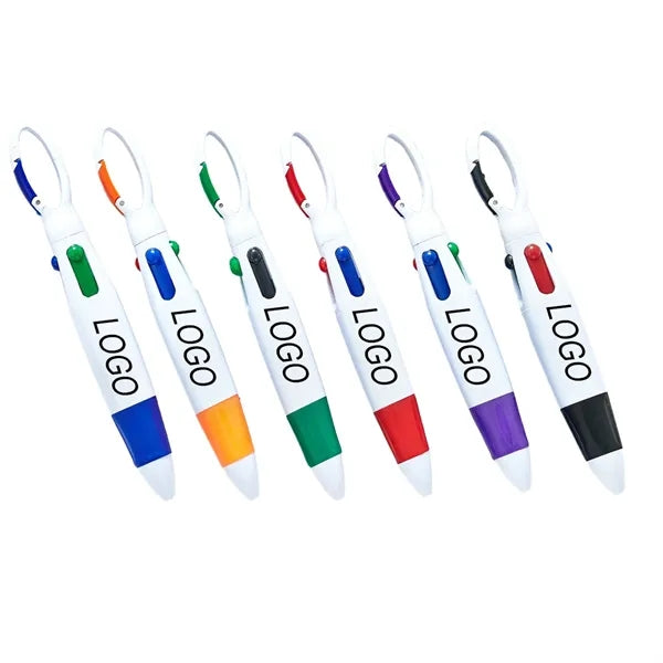 4-in-1 Carabiner Multi-Functional Durable Ballpoint Pen