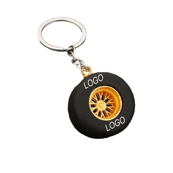 PVC Soft Rubber Tire-Shaped Durable Lightweight Keychain