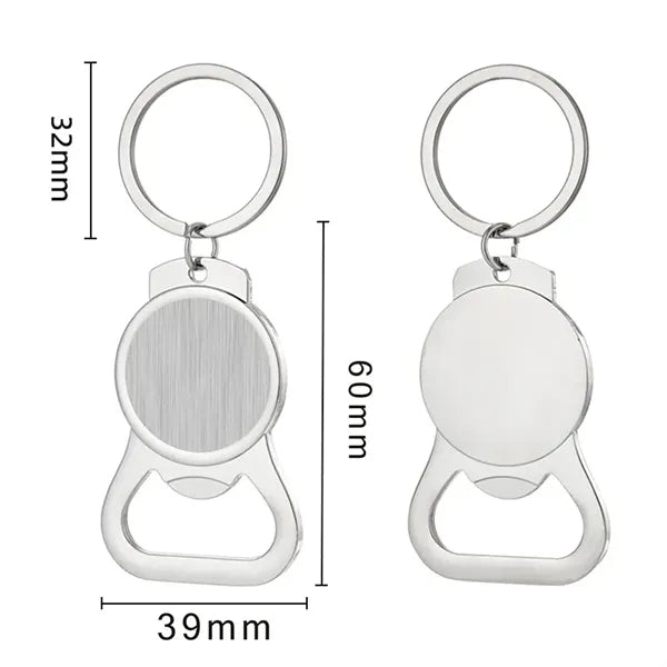 Bottle Opener Keychain Portable Beer Key Chain Round Tag