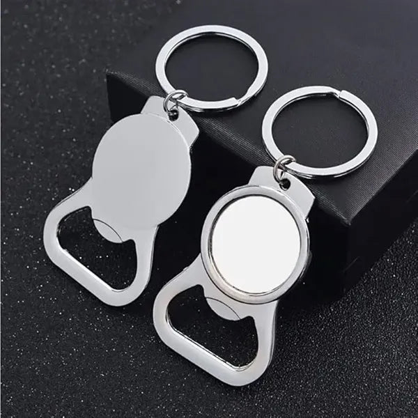 Bottle Opener Keychain Portable Beer Key Chain Round Tag
