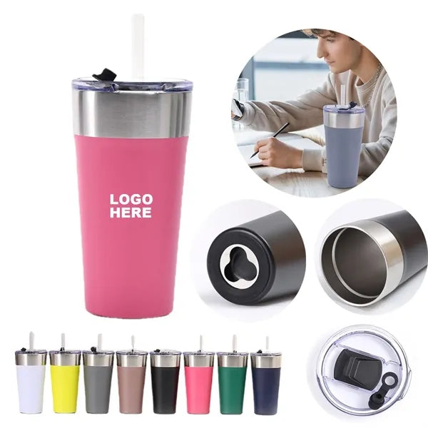 Stainless Steel Travel Beer Mug with Bottle Opener