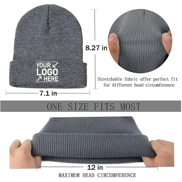 Unisex Winter Knitted Round Top No Brim Warm Hat