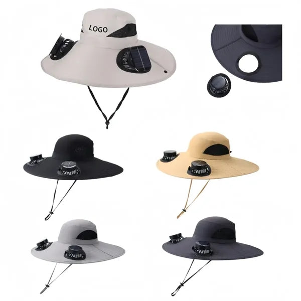 Outdoor Wide-Brim Solar-Powered Fan Sun Hat
