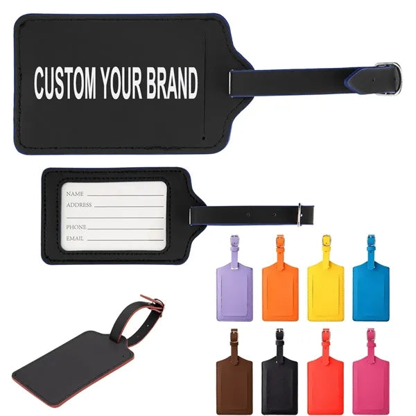 Recycled Leatherette Water-Resistant Luggage Tag