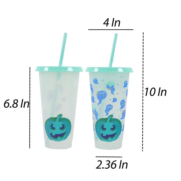 24Oz Color Changing Cup With Lid and Straw