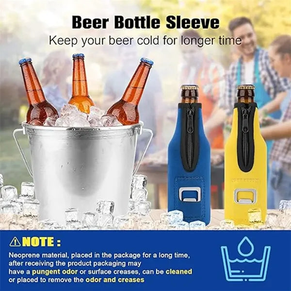 Neoprene Beer Bottle Sleeves With Opener