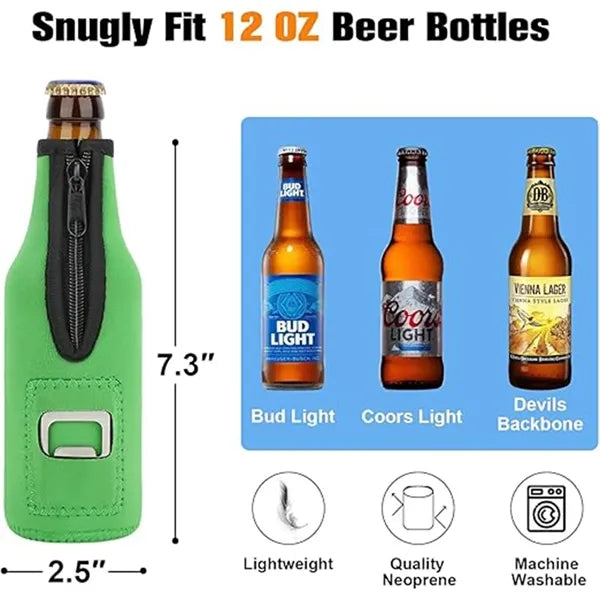 Neoprene Beer Bottle Sleeves With Opener