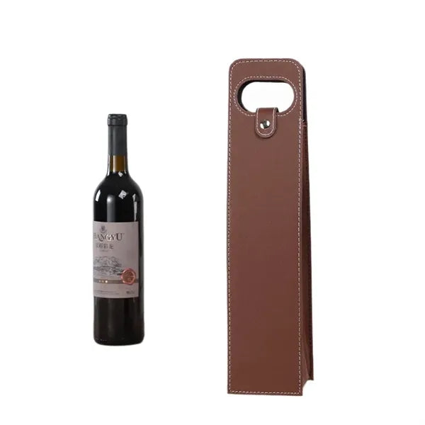 Resuable Leather Wine Tote Bag