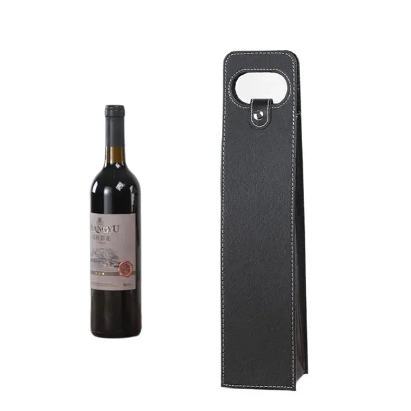 Resuable Leather Wine Tote Bag