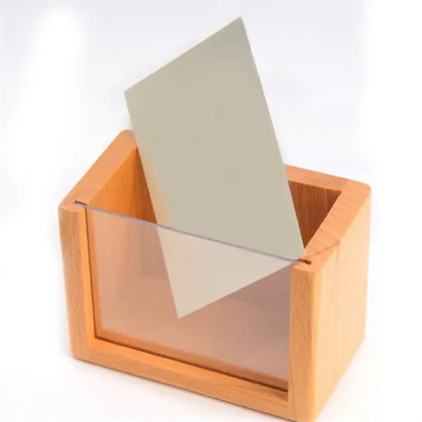 Bamboo Wood Photo Frame Pen Holder Desk Organizer