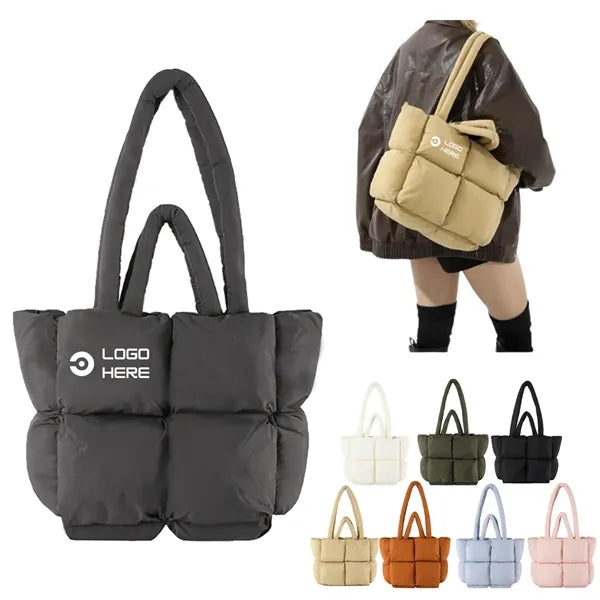 Large Quilted Puffy Handbag