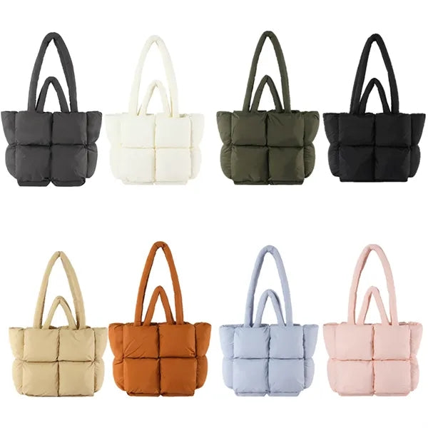 Large Quilted Puffy Handbag