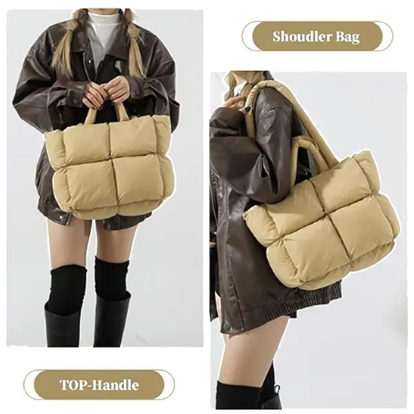 Large Quilted Puffy Handbag