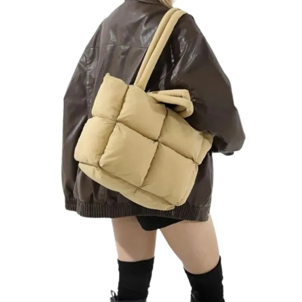Large Quilted Puffy Handbag
