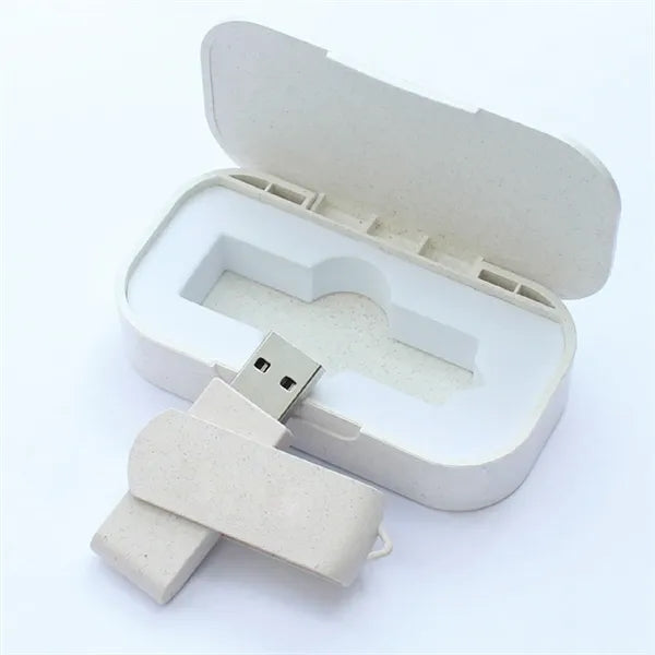Wheat Straw Biodegradable Usb/Flash Drive Gift Set