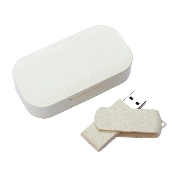 Wheat Straw Biodegradable Usb/Flash Drive Gift Set