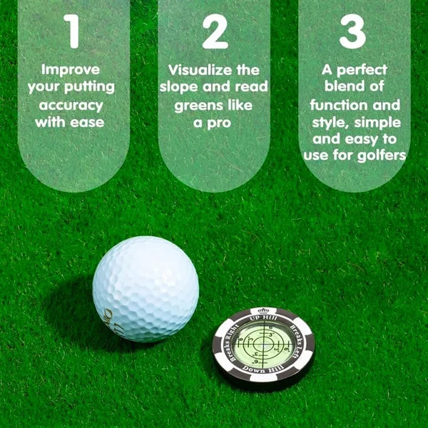 Golf Ball Marker with High Precision Green Reading Aid