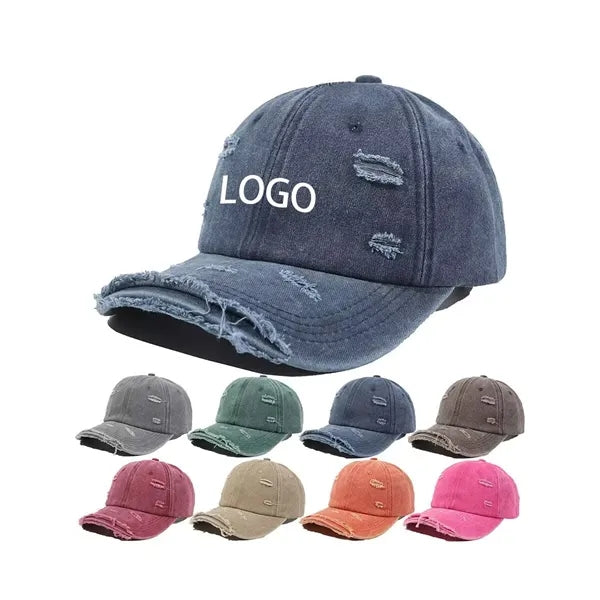 Vintage Washed Cotton Distressed Adjustable Baseball Cap