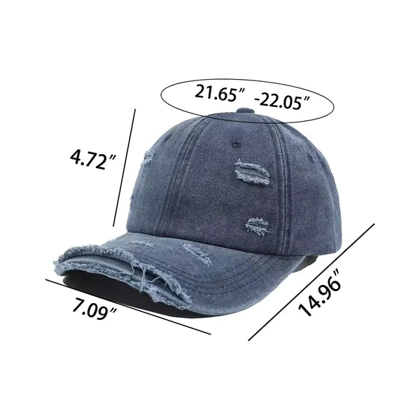 Vintage Washed Cotton Distressed Adjustable Baseball Cap