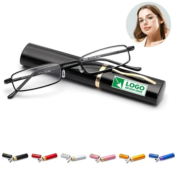 Slim Mini Reading Glasses With Metal Case