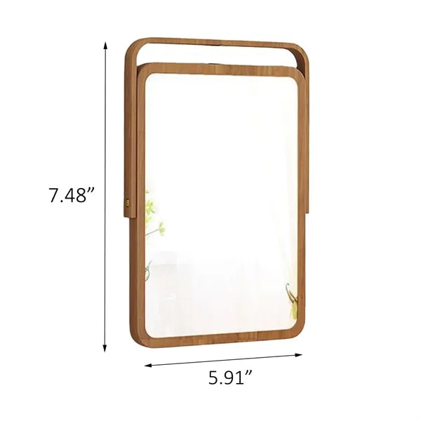 Elegant Wooden Desktop Makeup Mirror
