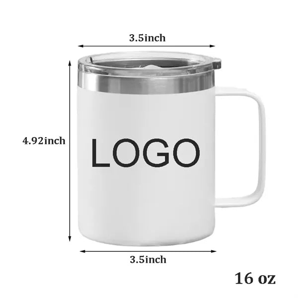 16oz Stainless Steel Wine Tumbler with Handle