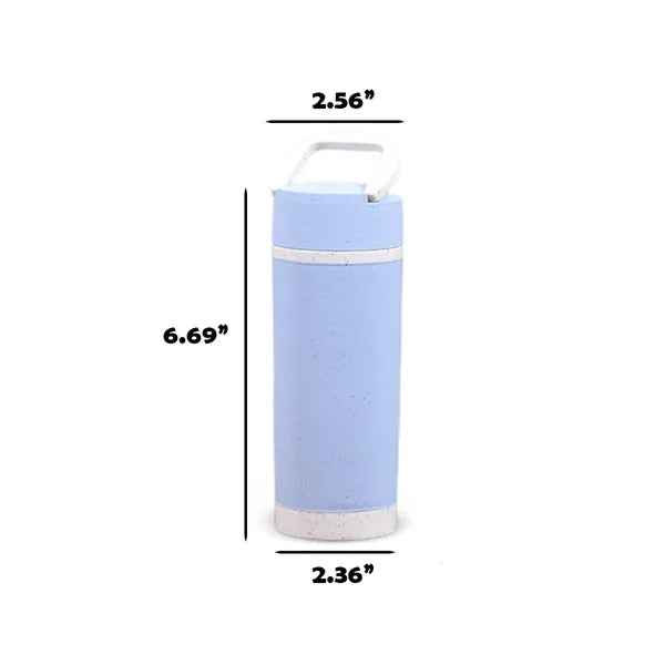 Durable Double-Wall Wheat Straw Tumbler With Carry Handle