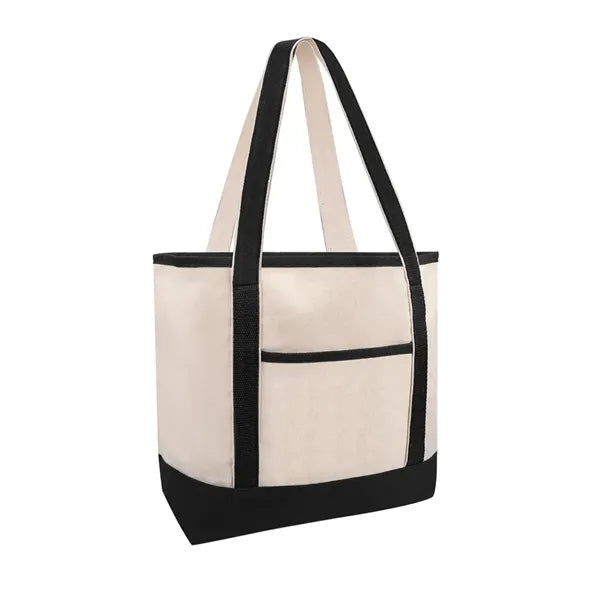 12 OZ Poly Cotton Canvas Boat Tote Bag w/ Reinforced Handle