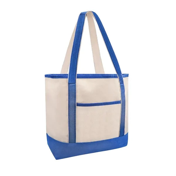 12 OZ Poly Cotton Canvas Boat Tote Bag w/ Reinforced Handle
