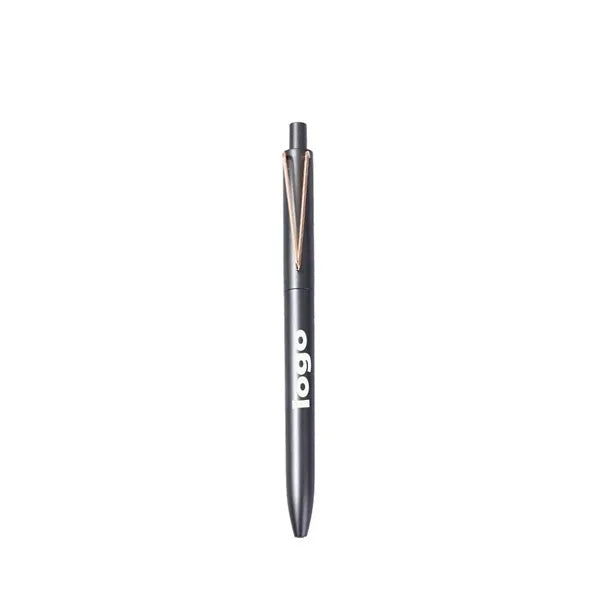 Premium Weighted Click Gel Pen With V-Shaped Metal Clip