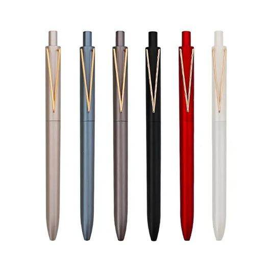 Premium Weighted Click Gel Pen With V-Shaped Metal Clip