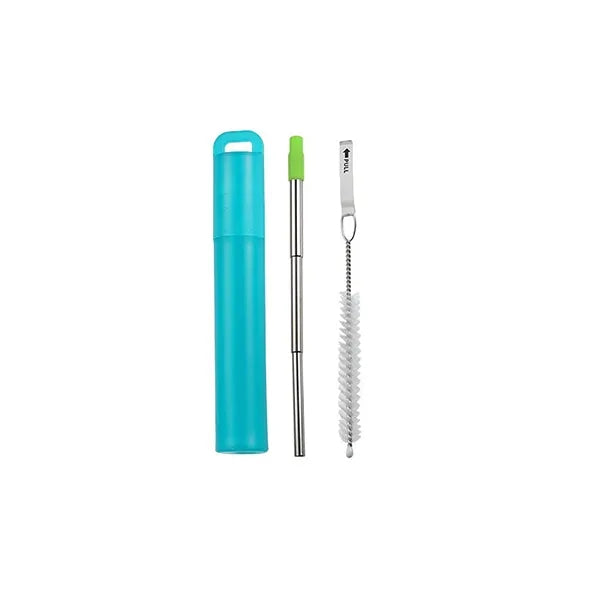 Collapsible Stainless Steel Drinking Straw with Brush