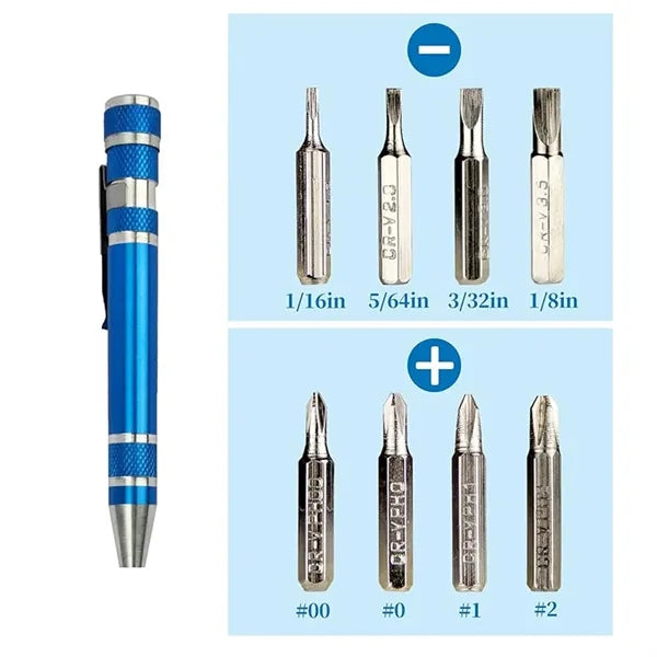 8 In 1 Mini Pen Screwdriver