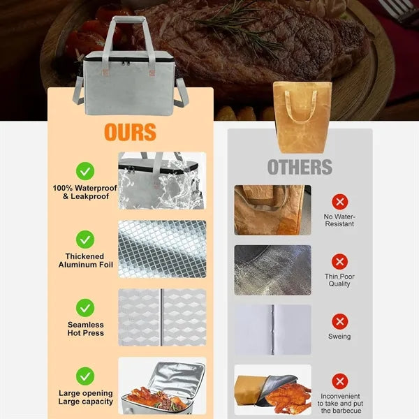 Large Capacity Washable Paper BBQ Insulated Tote Bag