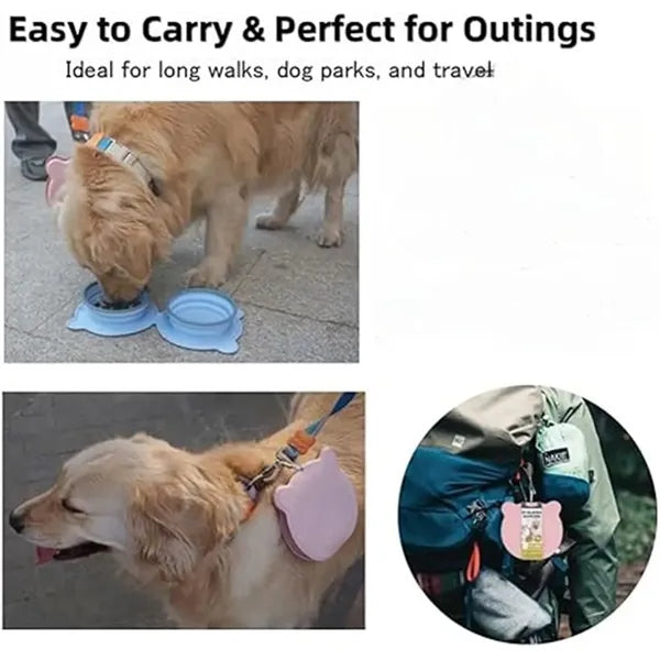 Collapsible Silicone Slow Feed Bowl For Pets Outdoor