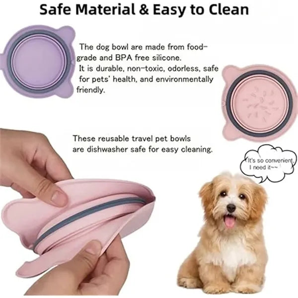 Collapsible Silicone Slow Feed Bowl For Pets Outdoor