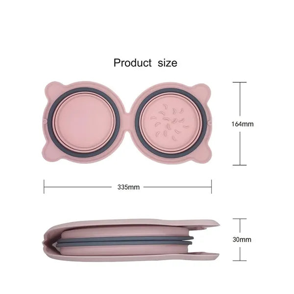 Collapsible Silicone Slow Feed Bowl For Pets Outdoor