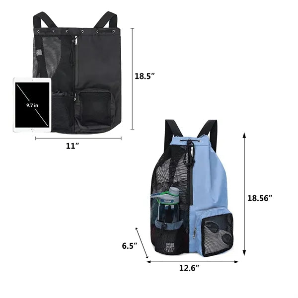 Drawstring Backpack with Pockets