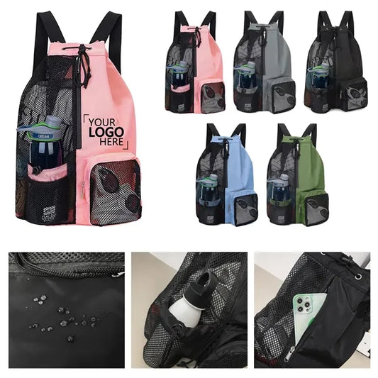 Drawstring Backpack with Pockets