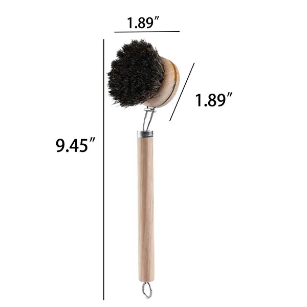 Detachable Long Wooden Handle Horsehair Cleaning Brush
