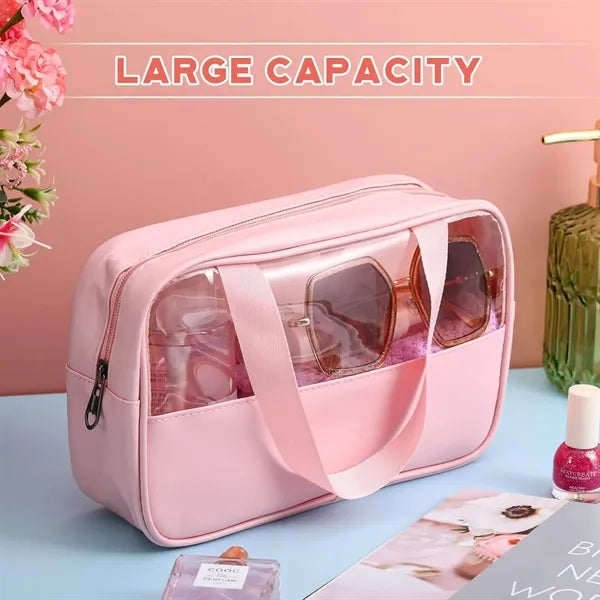 Clear Cosmetic Tote Bag with Handles