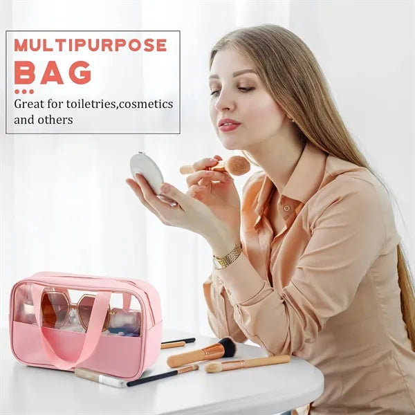 Clear Cosmetic Tote Bag with Handles