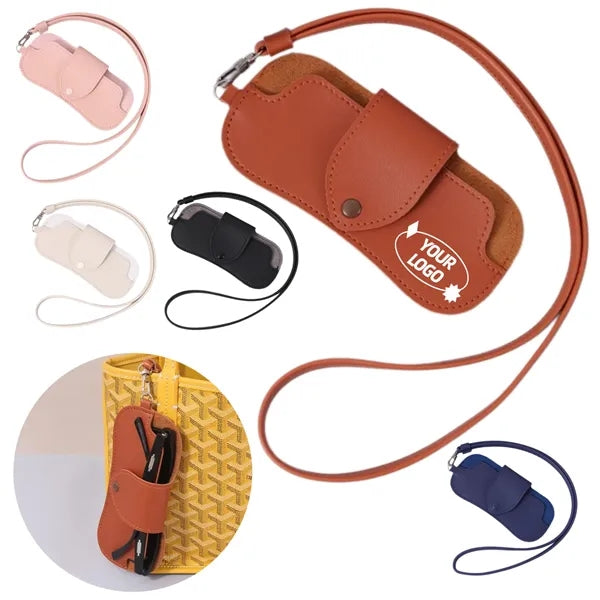 PU Neck-Hanging Eyeglasses Storage Pouch