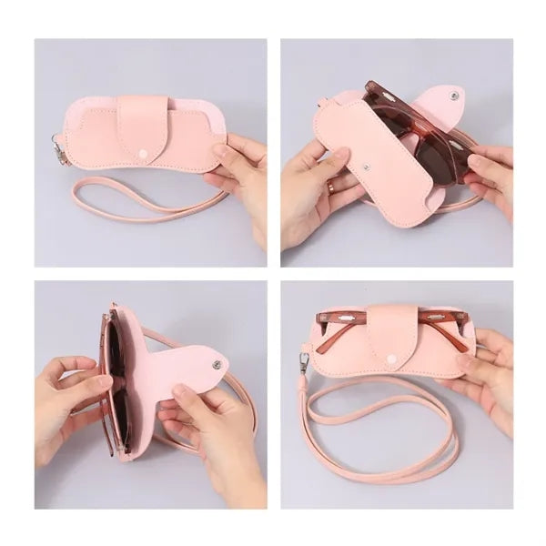 PU Neck-Hanging Eyeglasses Storage Pouch