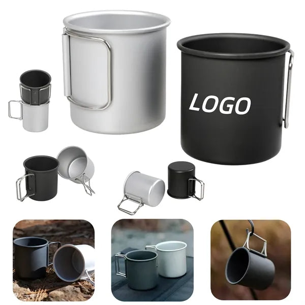Aluminum Alloy Outdoor Camping Cup With Folding Handle
