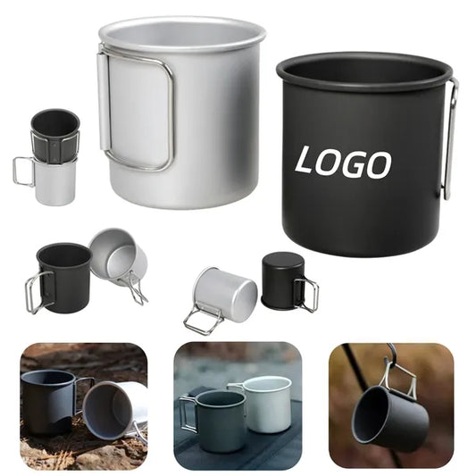 Aluminum Alloy Outdoor Camping Cup With Folding Handle