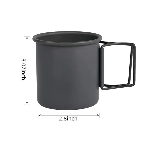 Aluminum Alloy Outdoor Camping Cup With Folding Handle